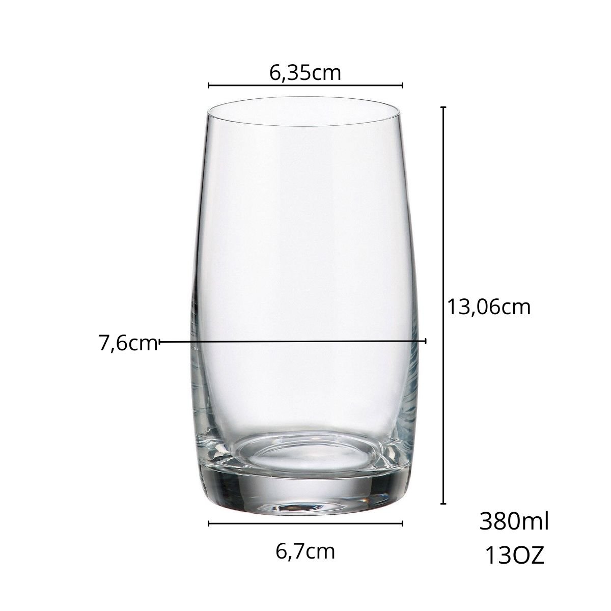 Jogo Copo de Cristal Long Drink 380ml BOHEMIA PAVO 6 peças - 6