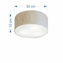 Ver imagem 2 de Plafon Cilíndrico Vivare Md-3010 Cúpula em Tecido 30x12cm - Bivolt - Rustico Bege - Bivolt