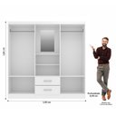 Ver imagem 4 de Guarda Roupa Casal com 4 Portas 2 Gavetas Capelinha Branco