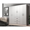 Ver imagem 1 de Guarda Roupa Casal 6 Portas 3 Gavetas Sevilha Branco