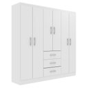 Ver imagem 5 de Guarda Roupa Casal 6 Portas 3 Gavetas Sevilha Branco