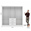 Ver imagem 4 de Guarda Roupa Casal 6 Portas 3 Gavetas Sevilha Branco