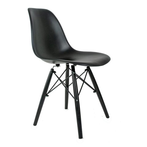 Conjunto 2 Cadeiras Eames Pp Preta Pés em Polipropileno