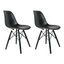 Ver imagem 2 de Conjunto 2 Cadeiras Eames Pp Preta Pés em Polipropileno