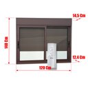 Ver imagem 2 de Janela Alum.Elite 2F.Móv.c/Pers.Integ.Mot.Cont.Rem 140x120 V.Lis.Marrom Brimak