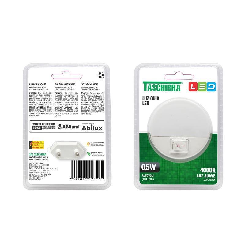 Luz Guia Noturno Interruptor Taschibra 0,5w Bivolt - 2