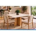 Ver mais imagens de Mesa Jantar Lana Canto Reto 90cm Cinamomo/Off White Henn