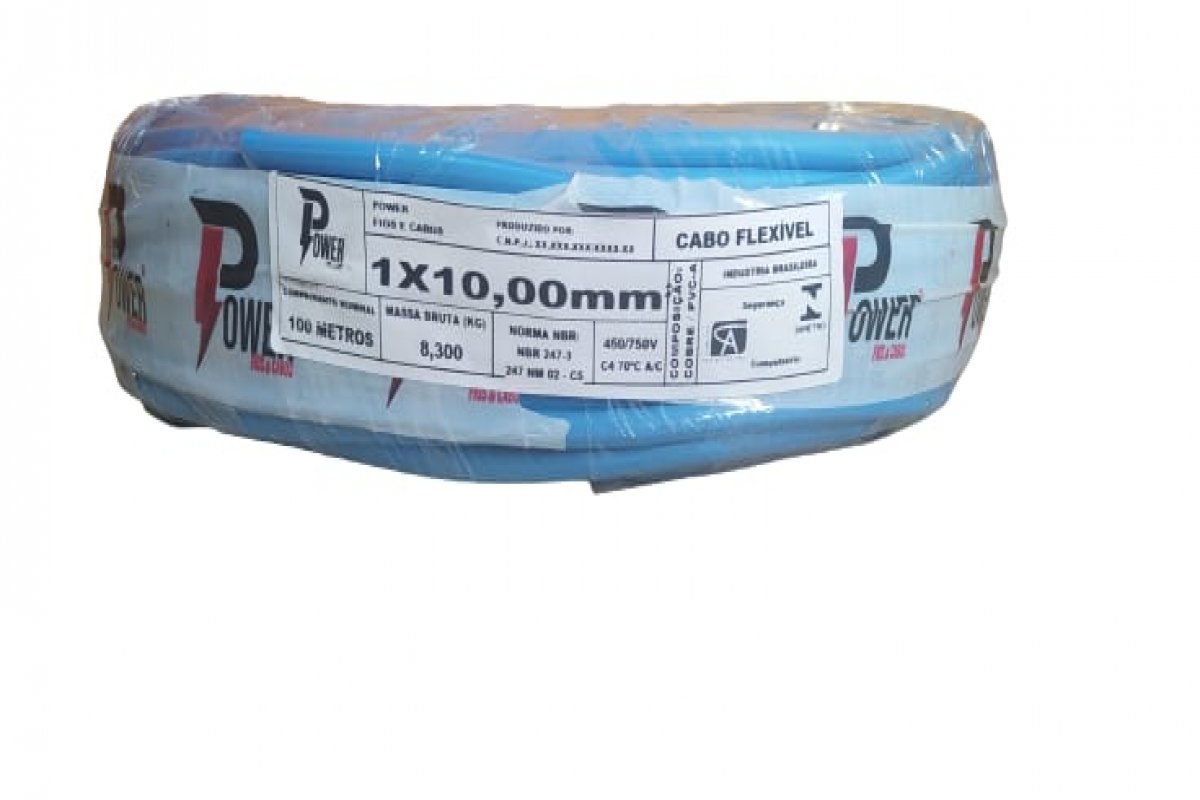 Fio Cabo Flexivel 10 Mm Azul - 100 Metros | MadeiraMadeira