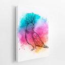 Ver imagem 2 de Calopsita Passarinho Aquarela Arte Quadro Canvas 60x40cm