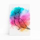 Ver imagem 1 de Calopsita Passarinho Aquarela Arte Quadro Canvas 60x40cm