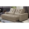 Sofá Retrátil e Reclinável 2,30m Pillow Top Suede Juliette Bege | Camurça - 2
