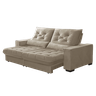 Sofá Retrátil e Reclinável 2,30m Pillow Top Suede Juliette Bege | Camurça - 1
