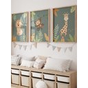 Ver imagem 1 de Kit 3 Quadros Decorativos Infantil Animais Safari No12