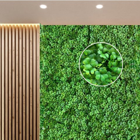 16 Quadros Trevo Artificial para Jardim Vertical Interno e Muro Verde com Aspecto de Planta Natural