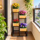 Ver imagem 1 de Floreira 4 Andares Vaso Planta Flores Jardineira Jardim de Chão Ferro Reforçada