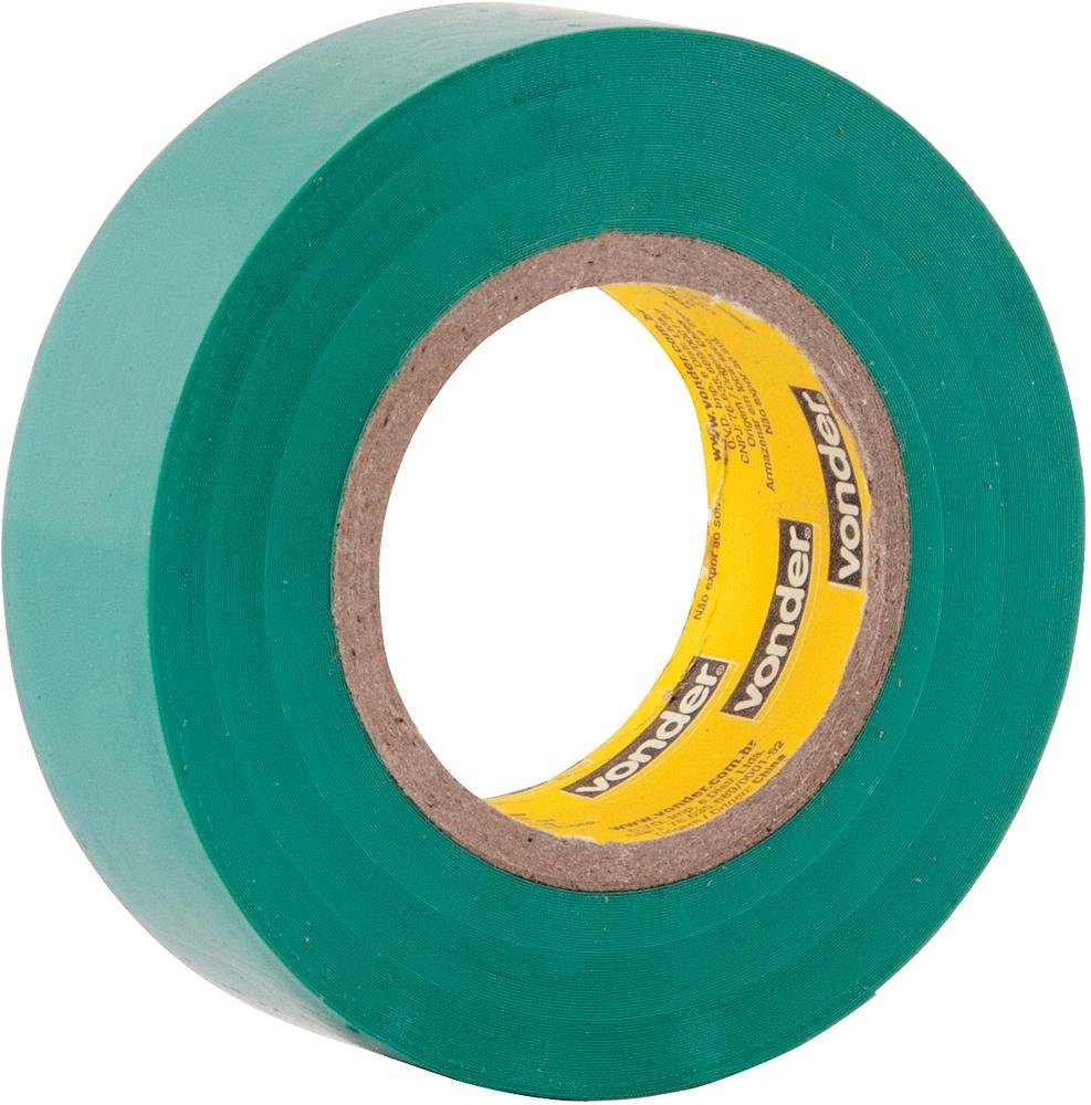 Fita isolante pvc 19mmx10m verde anti chama peça Vonder - 3