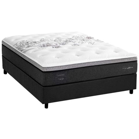 Cama Box Casal: Colchão Molas Ensacadas Herval Partenon C1629 Viscogel + Base Crc Suede Gray (