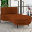 Ver imagem 2 de Chaise Longue Divã 164cm Braço Direito Logus D06 Veludo Telha - Mpozenato