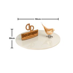 Somente Tampo para Mesa com 50cm e Vidro - Off White - 2