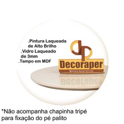 Somente Tampo para Mesa com 50cm e Vidro - Off White - 3