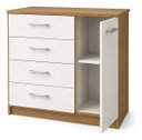 Ver imagem 2 de Cômoda 4 Gavetas com Porta para Quarto Multiuso Moderna - Off White