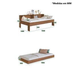 Cama Solteiro com Cama Auxiliar Art In Móveis San Diego Marrom - 3