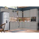 Ver imagem 1 de Cozinha Modulada Henn Americana 16 Peças (6aéreos+5balcões+1paneleiro+4complementos) C5p33 Cinza-