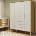 Ver imagem 2 de Guarda Roupa Infantil Retrô Elfe Areia Acetinado Savana Natural - Reller