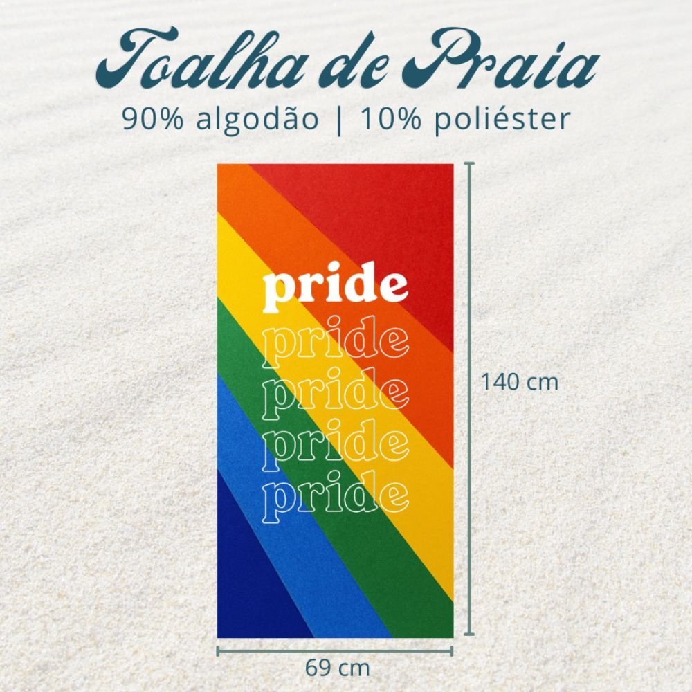 Toalha Praia ou Piscina Algodão Gigante Aveludada Brisa:pride - 4