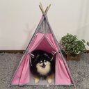 Ver imagem 2 de Cabana Pet Camping Cachorro Gato - Algodão Liso - 70x70x84cm - Rosa