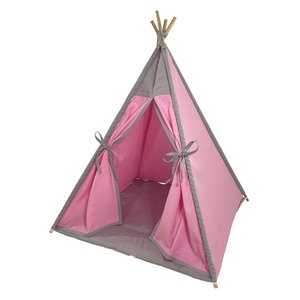 Cabana Pet Camping Cachorro Gato - Algodão Liso - 70x70x84cm - Rosa