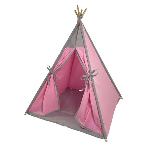 Cabana Pet Camping Cachorro Gato - Algodão Liso - 70x70x84cm - Rosa