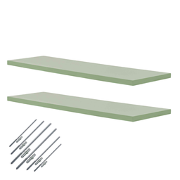 Kit 2 Prateleira Mdf Suporte Invisível Flutuante 70cm Verde Oliva Laqueada Decoração - Organizze - 1