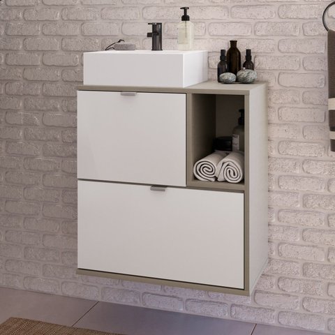 Gabinete para Banheiro sem Cuba 58x63,8cm Nordic Branco/Argento