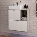 Ver imagem 1 de Gabinete para Banheiro sem Cuba 58x63,8cm Nordic Branco/Argento
