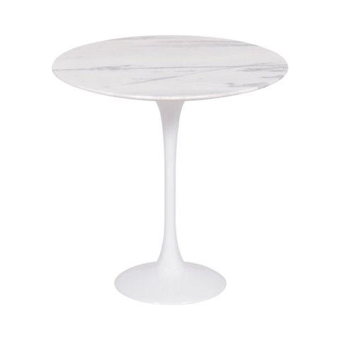 Mesa Saarinen Lateral Oval Espírito Santo 57x38cm - Base Branca