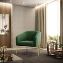 Ver imagem 6 de Cadeira Sala de Jantar Pé de Ferro Dourado Kit 2 Stella Suede D03 - D'Rossi Cor Verde