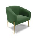 Ver imagem 3 de Cadeira Sala de Jantar Pé de Ferro Dourado Kit 2 Stella Suede D03 - D'Rossi Cor Verde