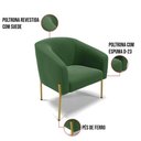 Ver imagem 5 de Cadeira Sala de Jantar Pé de Ferro Dourado Kit 2 Stella Suede D03 - D'Rossi Cor Verde