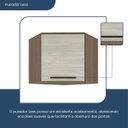 Ver imagem 5 de Armário Aéreo para Cozinha 1 Porta 90° Evolution Plus Marrom/Tannat/Legno Crema