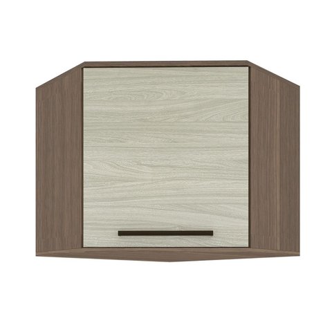 Armário Aéreo para Cozinha 1 Porta 90° Evolution Plus Marrom/Tannat/Legno Crema