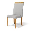 Ver imagem 3 de Kit com 2 Cadeiras Agnes Madeira Maciça Estofadas para Mesa de Jantar Linho Cinza 407