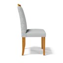 Ver mais imagens de Kit com 2 Cadeiras Agnes Madeira Maciça Estofadas para Mesa de Jantar Linho Cinza 407