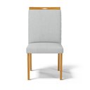 Ver imagem 4 de Kit com 2 Cadeiras Agnes Madeira Maciça Estofadas para Mesa de Jantar Linho Cinza 407