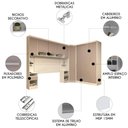 Ver imagem 2 de Guarda Roupa Casal Modulado Cp07 Taiga Branco/cinnamon L01 - Mpozenato