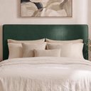 Ver imagem 2 de Cabeceira Painel Suspenso Casal 160 cm Luna Retangular Linho Verde Musgo Artte