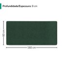 Ver imagem 3 de Cabeceira Painel Suspenso Casal 160 cm Luna Retangular Linho Verde Musgo Artte