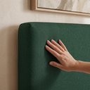 Ver imagem 4 de Cabeceira Painel Suspenso Casal 160 cm Luna Retangular Linho Verde Musgo Artte