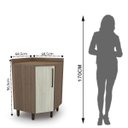Ver imagem 3 de Balcão para Cozinha 1 Porta 90° Evolution Plus Marrom/Tannat/Legno Crema