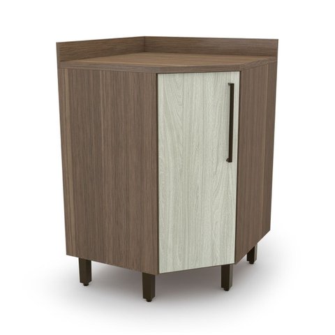 Balcão para Cozinha 1 Porta 90° Evolution Plus Marrom/Tannat/Legno Crema